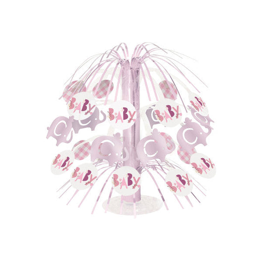 Pink Floral Elephant Cascade Centerpiece 8.5
