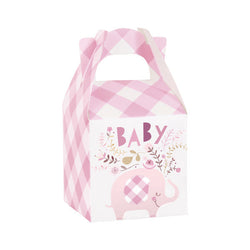 Pink Floral Elephant Favor Boxes, 8ct