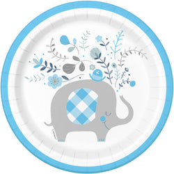 Blue Floral Elephant Round 7