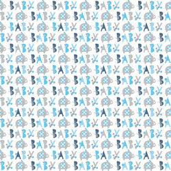 Blue Floral Elephant Gift Wrap 30