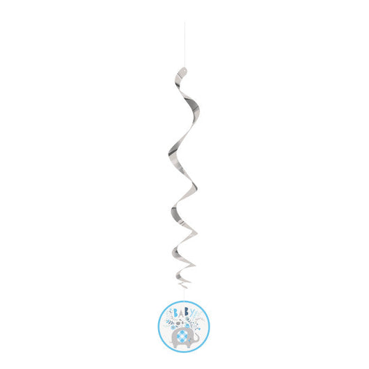 Blue Floral Elephant Hanging Swirl Decorations, 26