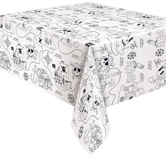 Ahoy Pirate Coloring Paper Table Cover, 54