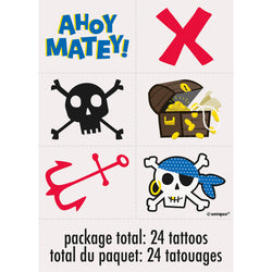 Ahoy Pirate 24 Tattoo Sheets/Favors