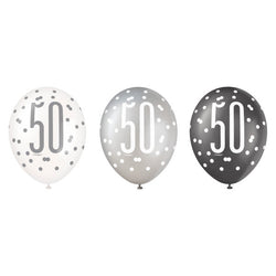 6ct Glitz Black Number 50 Assorted 12