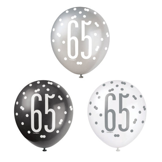 6ct Glitz Black Number 65 Assorted 12