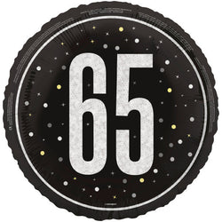 Birthday Glitz Black Number 65 18