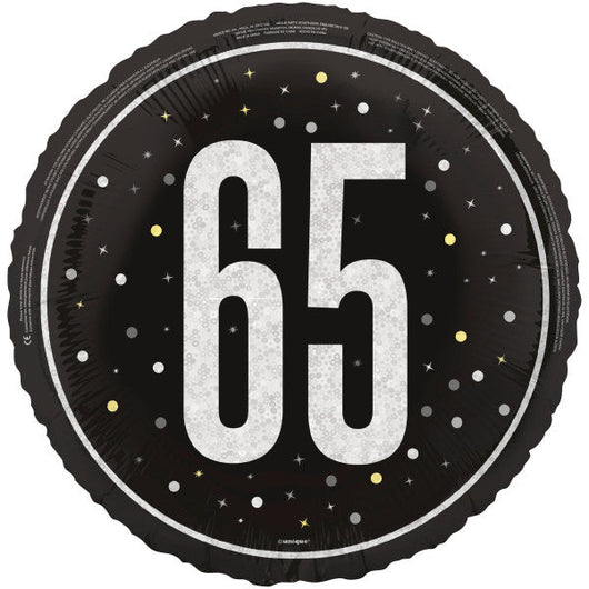 Birthday Glitz Black Number 65 18