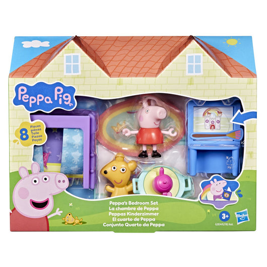 Peppa Pig Peppa's Bedroom Set with 1 Figure and 7 Accessories, Works with Peppa's Big Family House Playset (4)