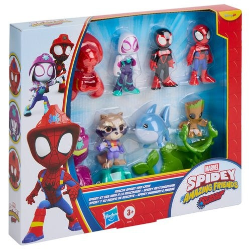 Marvel Spidey and His Amazing Friends Rescue-Webs Rescue Spidey and Crew Action Figure Set (6)