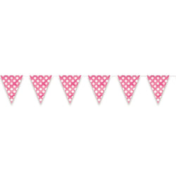 Hot Pink Dots Flag Banner, 12ft
