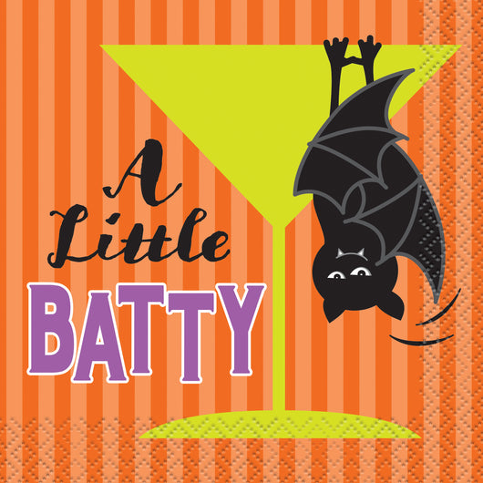 A Little Batty Halloween Beverage Napkins, 16ct