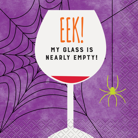 Eek Empty Glass Halloween Beverage Napkins, 16ct