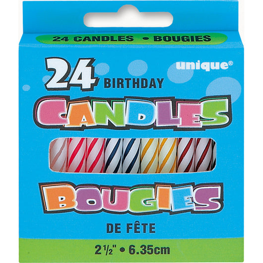 Multicolor Birthday Candles, 24ct