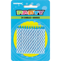 Blue Spiral Birthday Candles, 24ct
