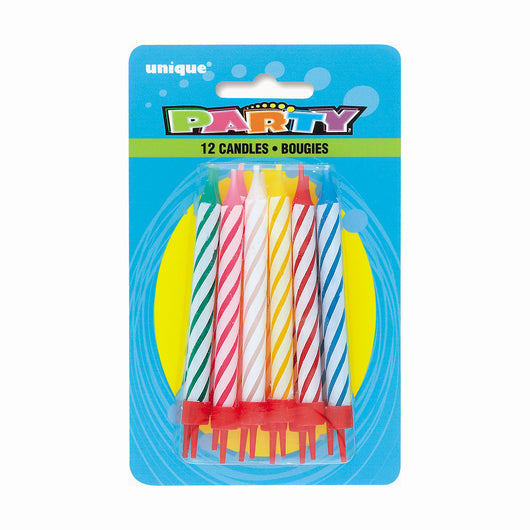 Birthday Candles in Holders, 12ct