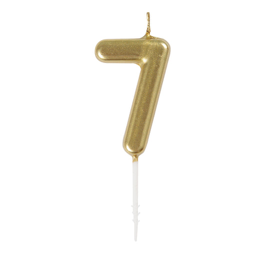 Mini Gold Number 7 Pick Birthday Candle