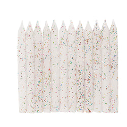White and Glitter Spiral Birthday Candles, 24ct