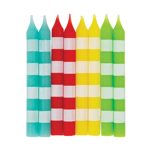Striped Birthday Candles - Assorted Colors, 8ct