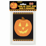 Pumpkin Glow Treat Bags, 4"x6", 50ct