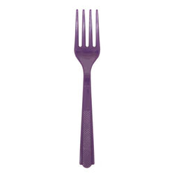 Deep Purple Solid Plastic Forks, 18ct