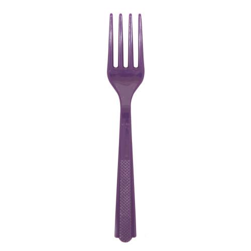 Deep Purple Solid Plastic Forks, 18ct