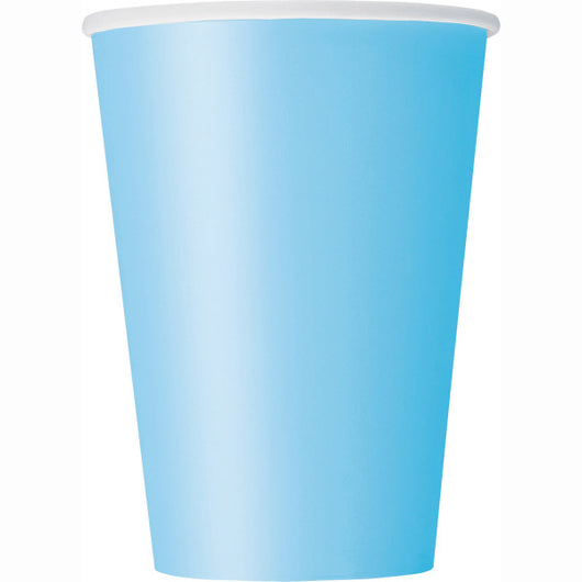 Powder Blue Solid 12oz Paper Cups, 10ct