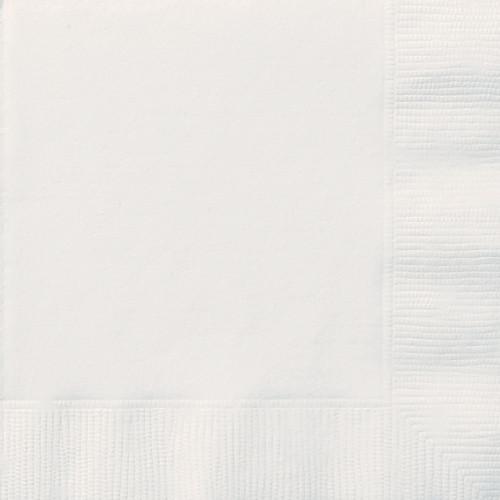 White Solid Beverage Napkins, 20ct