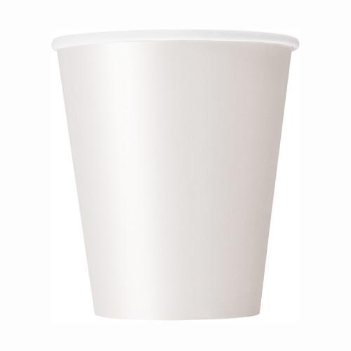 White Solid 9oz Paper Cups, 8ct