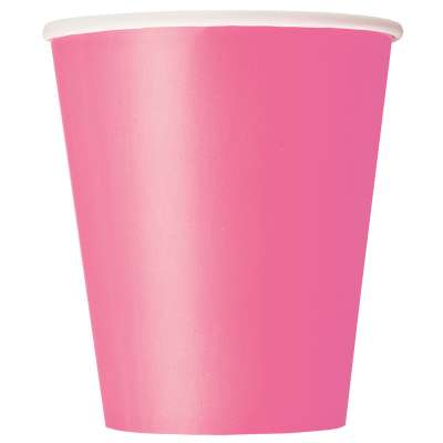 Hot Pink Solid 9oz Paper Cups 8ct
