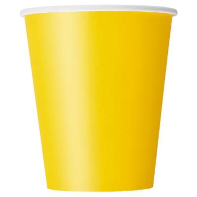 Sunflower Yellow Solid 9oz Paper Cups 8ct