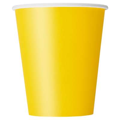 Sunflower Yellow Solid 9oz Paper Cups 8ct