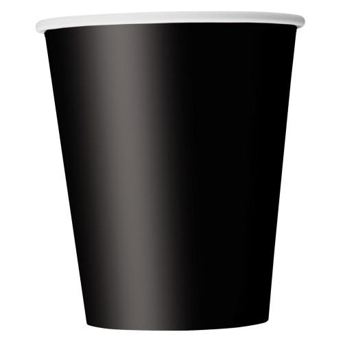 Black Solid 9oz Paper Cups, 8ct
