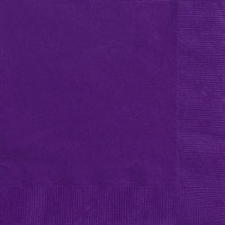 Deep Purple Solid Beverage Napkins, 20ct