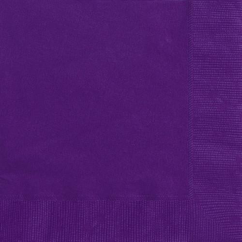 Deep Purple Solid Beverage Napkins, 20ct
