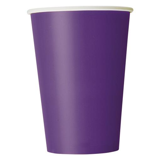 Deep Purple Solid 12oz Paper Cups, 10ct