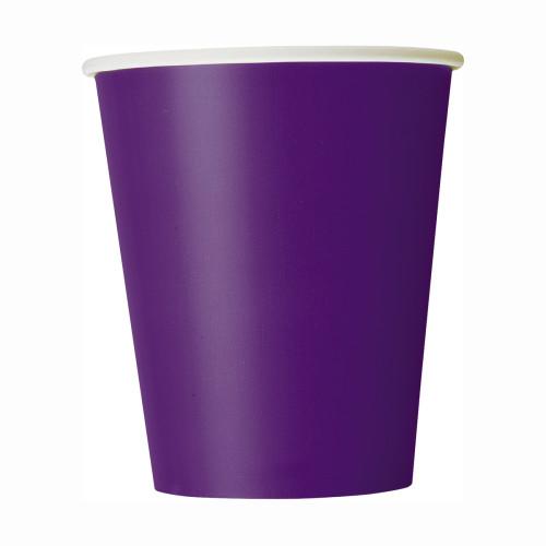Deep Purple Solid 9oz Paper Cups, 8ct