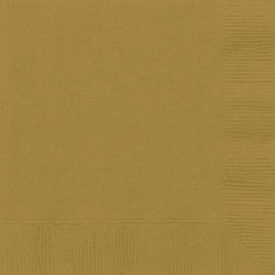 Gold Solid Beverage Napkins, 20ct