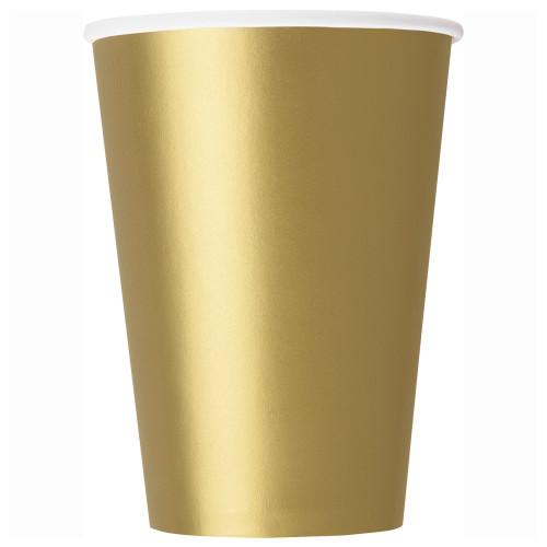 Gold Solid 12oz Paper Cups, 10ct