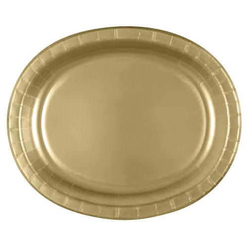 Gold Solid Oval Plates, 8ct