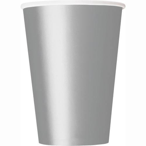 Silver Solid 12oz Paper Cups, 10ct