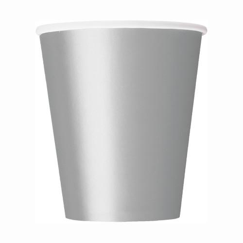 Silver Solid 9oz Paper Cups, 8ct