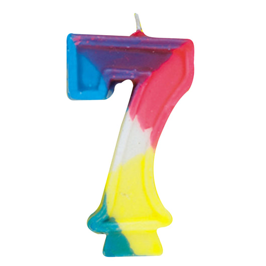 Number 7 Rainbow Birthday Candle