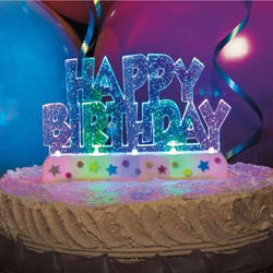 Flashing Happy Birthday Cake Decoration