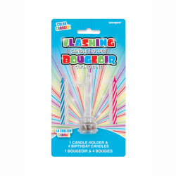 Number 1 Flashing Candle Holder with Birthday Candle