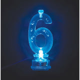Number 6 Flashing Candle Holder with Birthday Candle