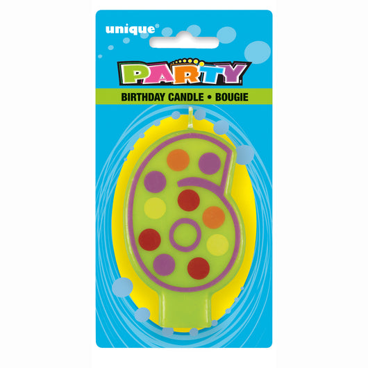 Number 6 Decorative Birthday Candle