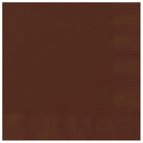 Brown Solid Beverage Napkins, 20ct