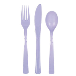 Lavender Solid Assorted Plastic Cutlery, 18ct