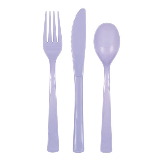Lavender Solid Assorted Plastic Cutlery, 18ct