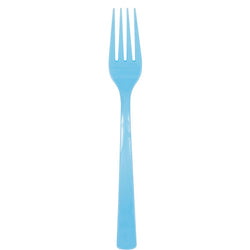 Powder Blue Solid Plastic Forks, 18ct